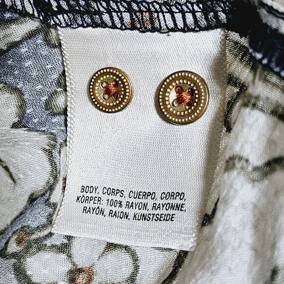 Anthropologie Maeve Ori Bibbed Floral Ombre Button Down Top Women's Size M Boho - Picture 6 of 7